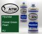 Preview: Hyundai, Forest Green Pearl, KJ: 400ml Sprühdose + 400ml Klarlack - Set, von ATW Autoteile West.